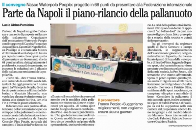 Parte da Napoli il piano-rilancio per la pallanuoto