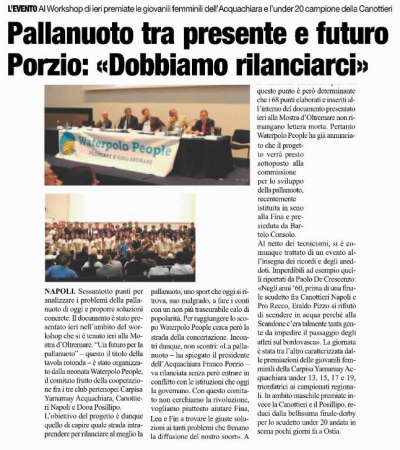 Pallanuoto tra presente e futuro. Porzio: "Dobbiamo rilanciarci"