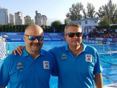 Luca Bianco con il collega rumeno Matache