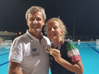 Paolo Zizza con la figlia Guya, giocatrice dell'Acquachiara