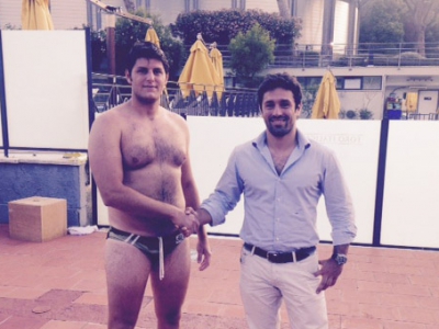 Giacomo Gianni con il vicepresidente giallorosso Luigi Grossi