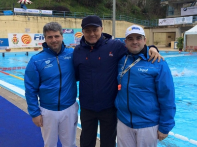 Alessandro Severo, qui con Enzo Carannante e Giuseppe Fusco, ha varbitrato Croazia-Grecia