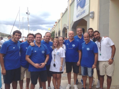 Il giudice arbitro Rotunno con gli arbitri e i giudici di gara del torneo