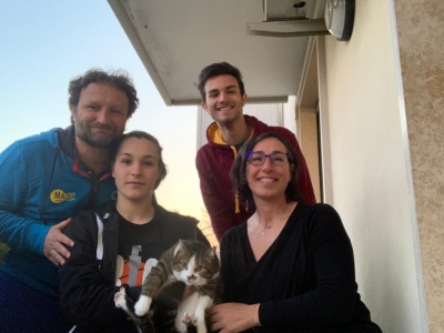 La famiglia Zaccaria con il gatto Zampa