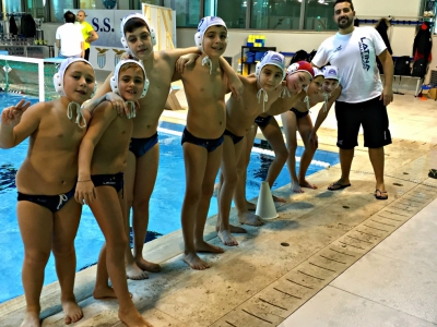 I piccoli neroazzurri con il coach Mattera nella passata edizione