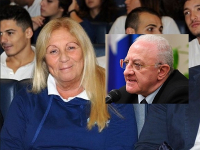 Barbara Damiani e, nel riquadro, Vincenzo De Luca