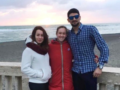 Il tecnico della Sis Roma Steven Luotto con la laziale Martina Brandimarte e la ligure Sofia Giustini